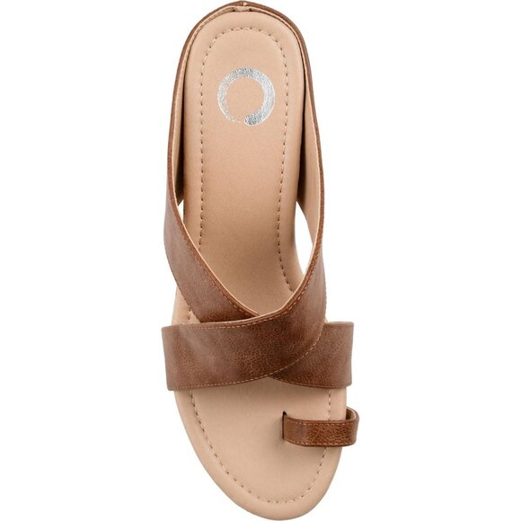 NWT Journee Collection Womens Rayna Heeled Sandal RAYNA-SANDAL Brown 9M - Picture 5 of 12